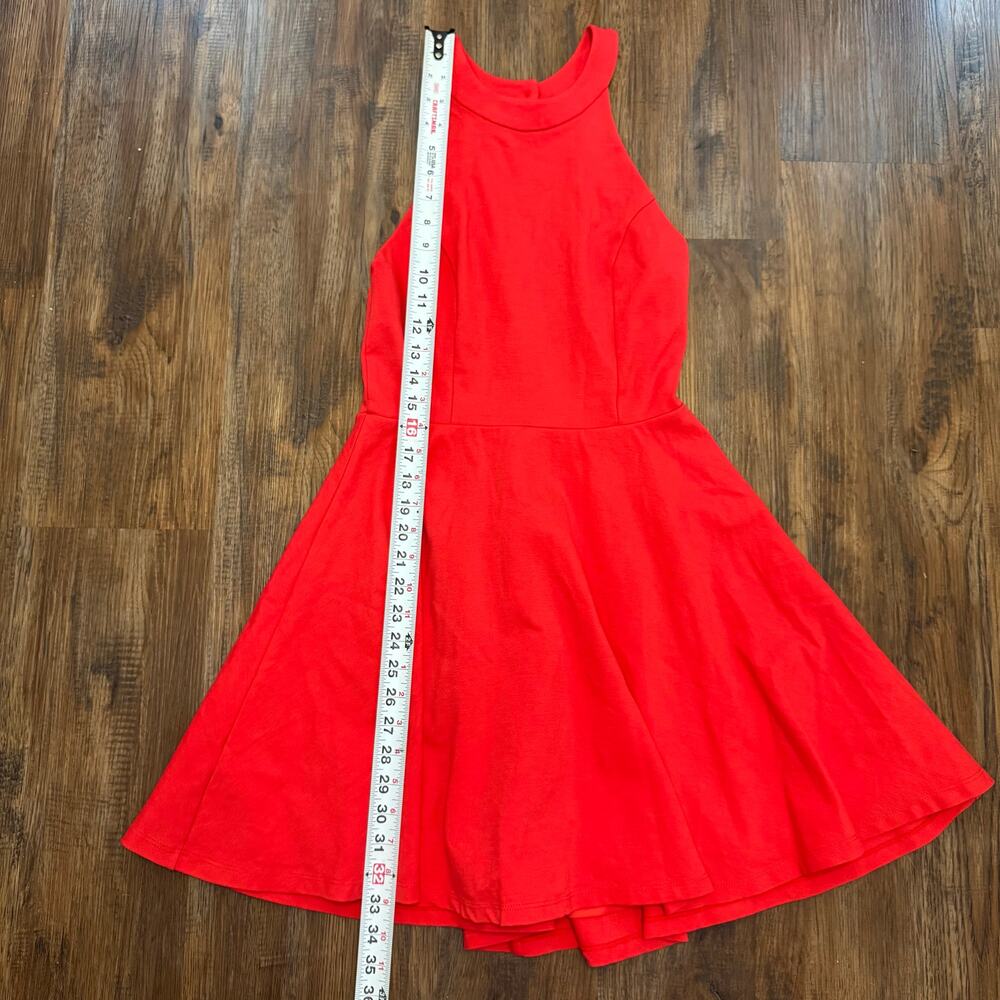 LULUS Stretchy dress fit and flare Delightful Surprise Salmon skater dress LARGE - Picture 5 of 12